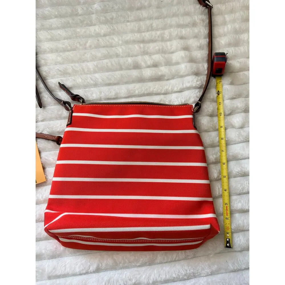 Dooney & Bourke Eastham Crossbody EUC orange white stripe crossbody fabric